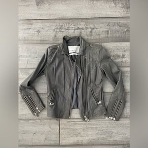 DOMA Leather Moto Jacket - Color Gray.  Size Small.